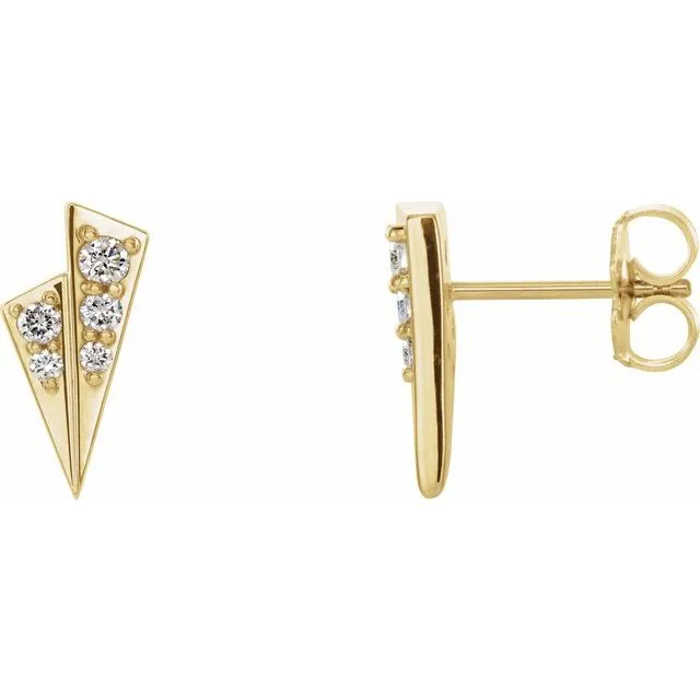14K Yellow 16 CTW Diamond Geometric Earrings TreasureFineJewelers Earrings