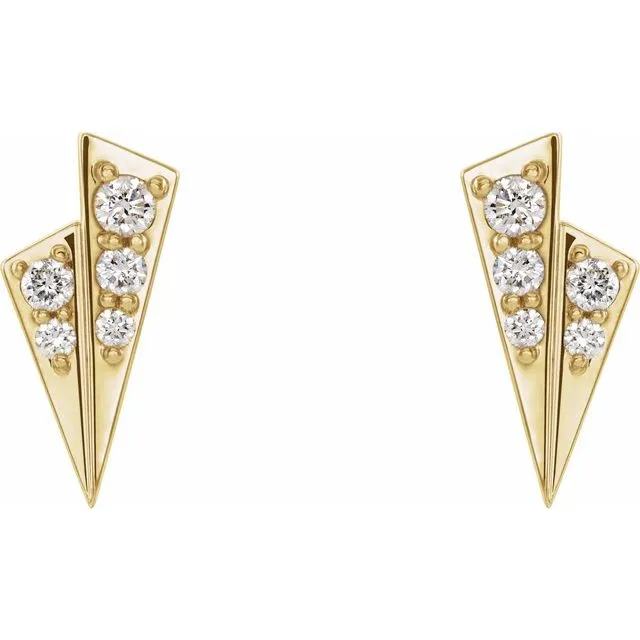 14K Yellow 16 CTW Diamond Geometric Earrings TreasureFineJewelers Earrings