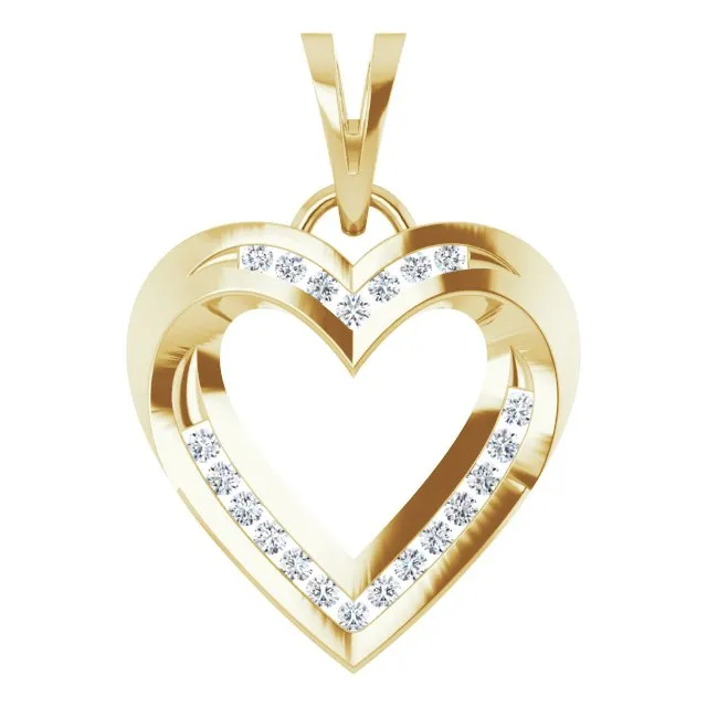 14K Yellow Gold 14 CTW Diamond Heart Pendant TreasureFineJewelers Necklaces 14K Yellow Gold 14 CTW Diamond Heart Pendant TreasureFineJewelers Necklaces
