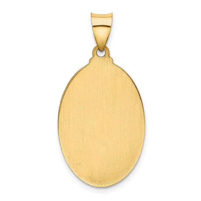 14k Yellow Gold Polished and Satin St Christopher Medal Hollow Pendant TreasureFineJewelers Necklaces