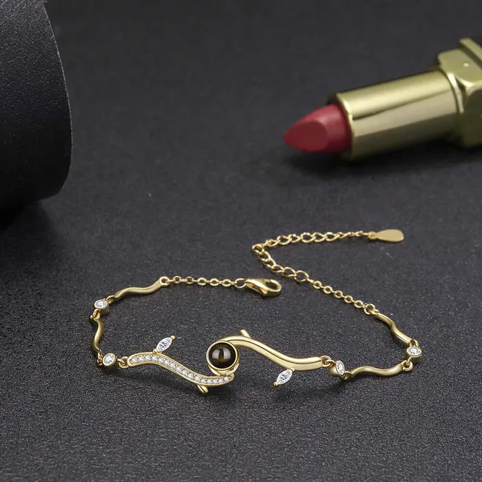 925 Sterling Silver Tree Branch with Diamonds Felicity Bracelet with Picture Inside Trendolla Jewelry Bracelets