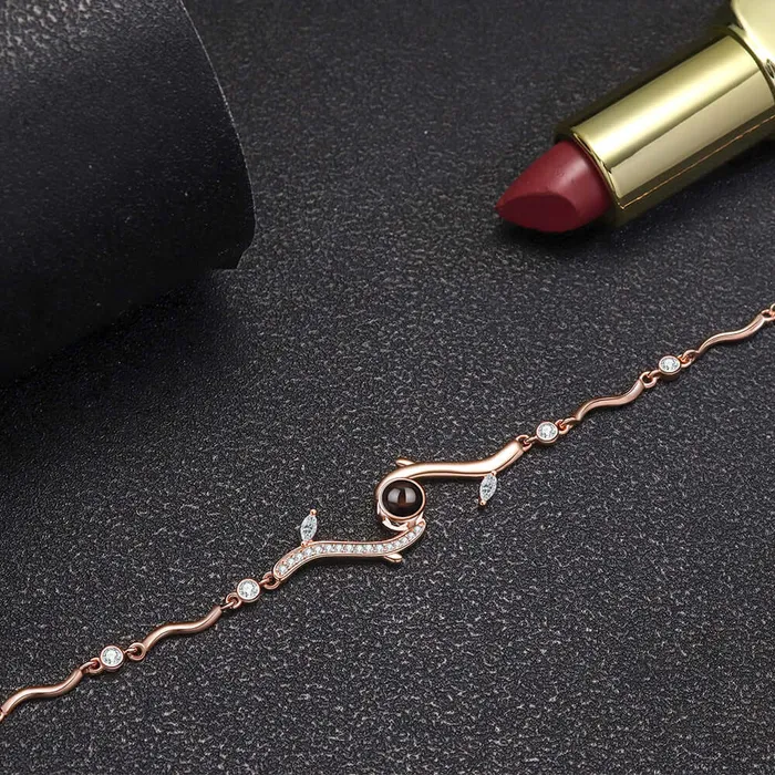 925 Sterling Silver Tree Branch with Diamonds Felicity Bracelet with Picture Inside Trendolla Jewelry Bracelets