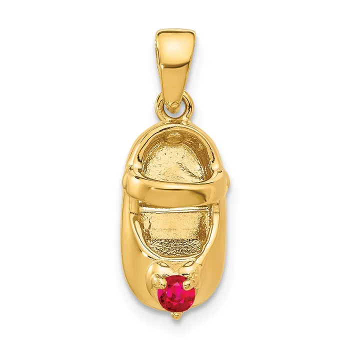Charm Necklaces TreasureFineJewelers 14k 3D JulySynthetic Stone Engraveable Baby Shoe Charm Charm Necklaces TreasureFineJewelers 14k 3D JulySynthetic Stone Engraveable Baby Shoe Charm