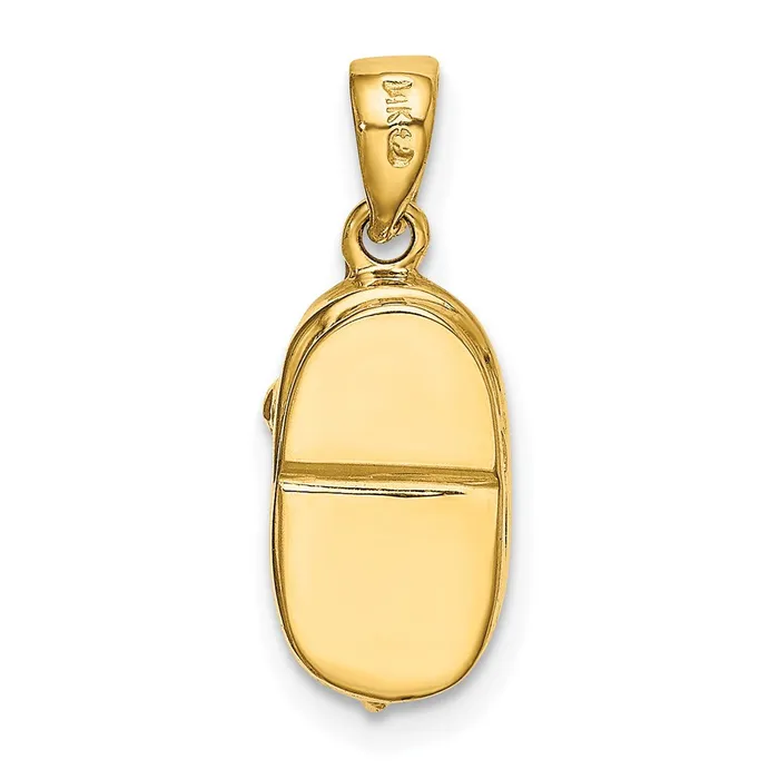 Charm Necklaces TreasureFineJewelers 14k 3D JulySynthetic Stone Engraveable Baby Shoe Charm
