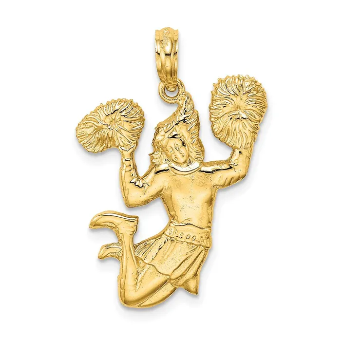 Charm Necklaces TreasureFineJewelers 14k Solid OpenBacked Cheerleader Charm Charm Necklaces TreasureFineJewelers 14k Solid OpenBacked Cheerleader Charm