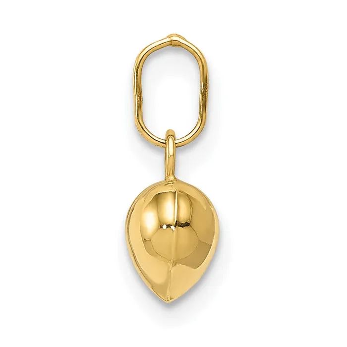 Charm Necklaces TreasureFineJewelers 14k Yellow Gold Polished 3D Puffed Heart Charm