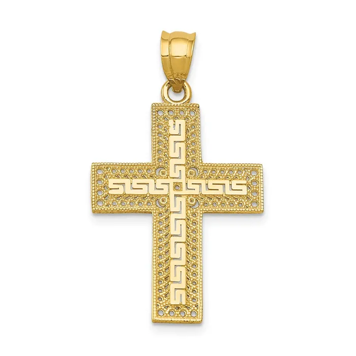 Necklaces TreasureFineJewelers 14k Greek Filigree Cross Pendant