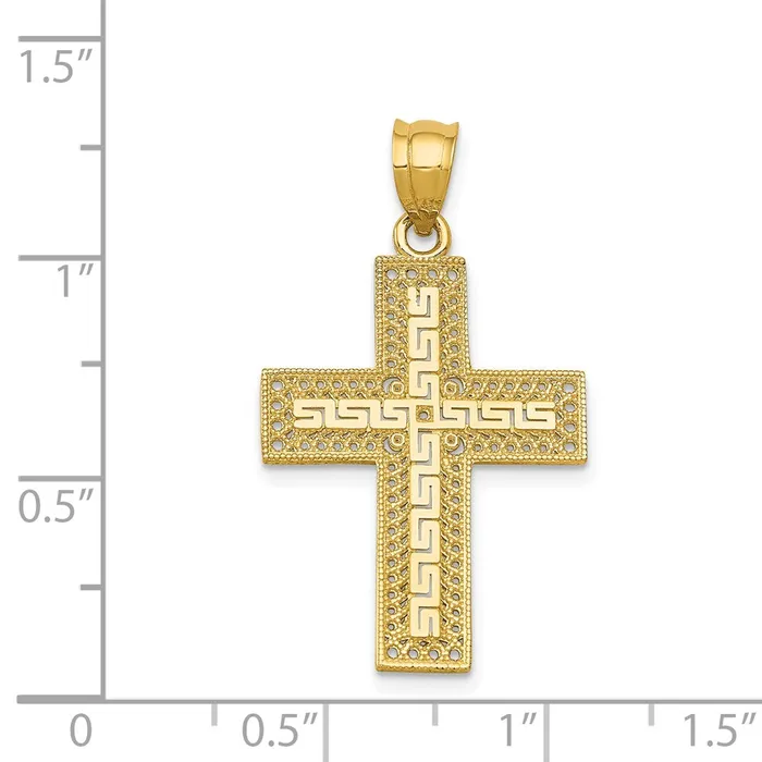 Necklaces TreasureFineJewelers 14k Greek Filigree Cross Pendant