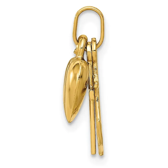 Necklaces TreasureFineJewelers 14k Yellow Gold Polished Heart Cross Anchor Pendant