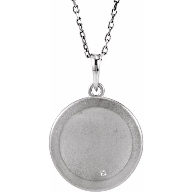 Necklaces TreasureFineJewelers Sterling Silver 005 CTW Diamond Initial M 18 Necklace
