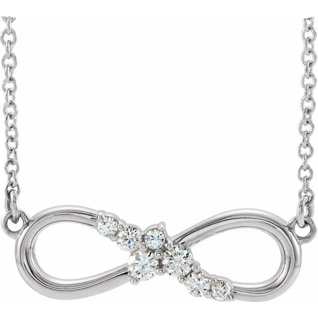 Necklaces TreasureFineJewelers Sterling Silver 18 CTW Natural Diamond InfinityInspired Bar 18 Necklace Necklaces TreasureFineJewelers Sterling Silver 18 CTW Natural Diamond InfinityInspired Bar 18 Necklace