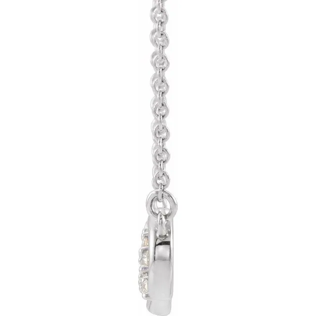Necklaces TreasureFineJewelers Sterling Silver 18 CTW Natural Diamond InfinityInspired Bar 18 Necklace