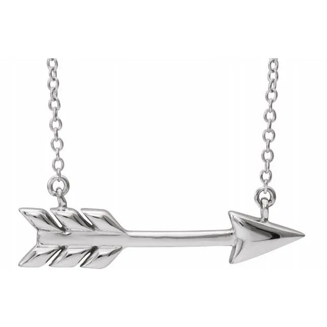 Necklaces TreasureFineJewelers Sterling Silver Arrow 1618 Necklace