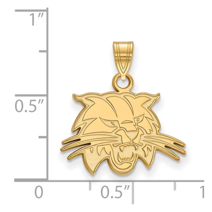 Necklaces TreasureFineJewelers Sterling Silver Goldplated Ohio University Bobcat Small Pendant