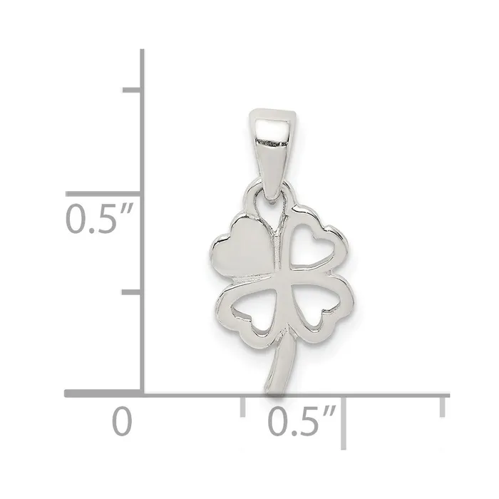 Necklaces TreasureFineJewelers Sterling Silver Polished Clover Pendant