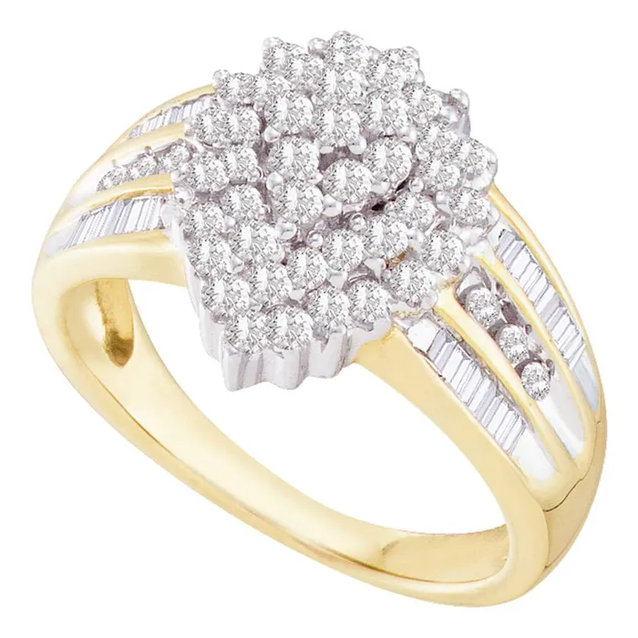 North Arrow Shop Rings 10kt yellow gold womens round diamond oval cluster baguette accent ring 100 cttw56774