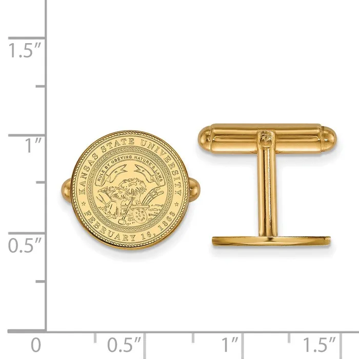 PreStyled Sets TreasureFineJewelers 14k Gold Kansas State University Crest Cuff Links