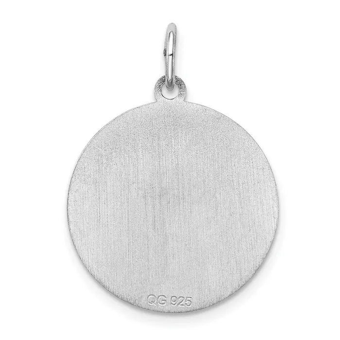 Rings TreasureFineJewelers Sterling Silver Rhodiumplated Pug Disc Charm