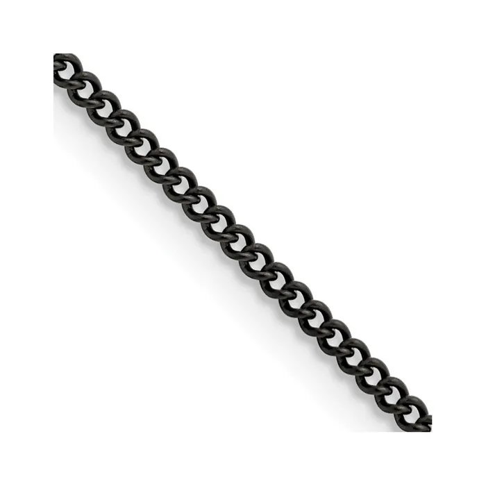 Stainless Steel Polished Black IPplated 225mm Round Curb Chain TreasureFineJewelers Bracelets Stainless Steel Polished Black IPplated 225mm Round Curb Chain TreasureFineJewelers Bracelets
