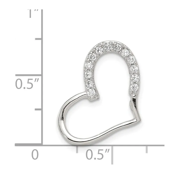 Sterling Silver CZ Heart Pendant TreasureFineJewelers Necklaces