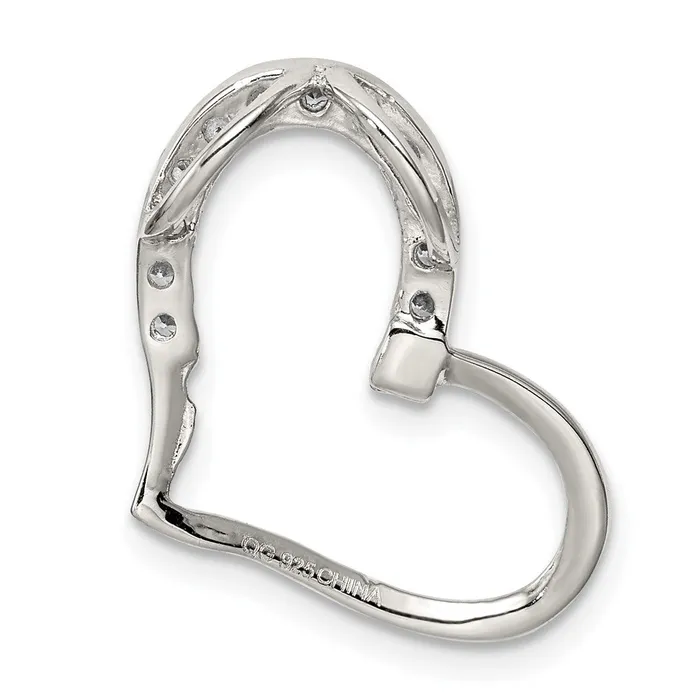 Sterling Silver CZ Heart Pendant TreasureFineJewelers Necklaces
