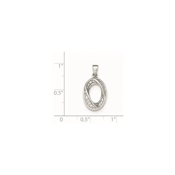 Sterling Silver Fancy CZ Pendant TreasureFineJewelers Necklaces