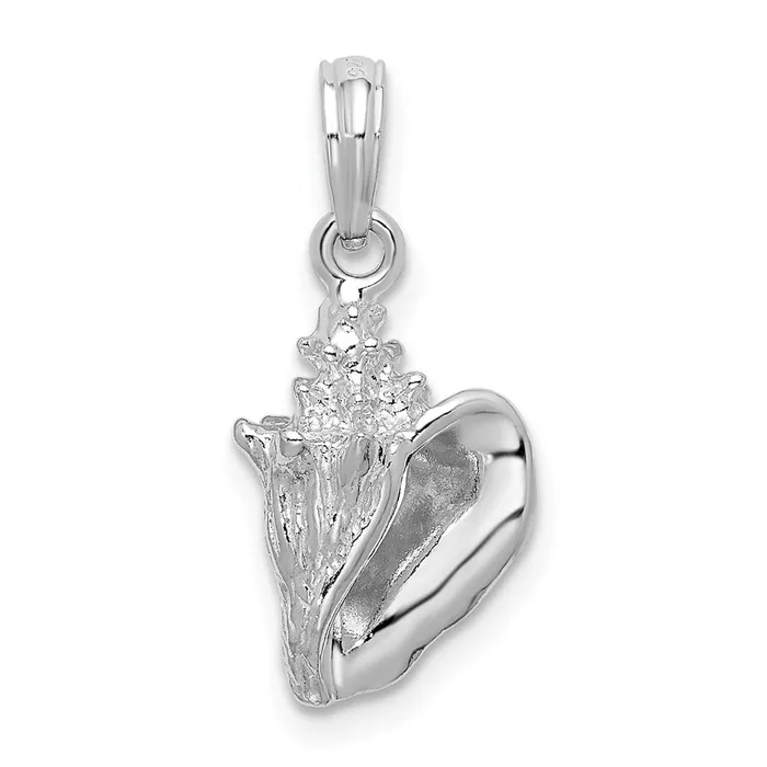 Sterling Silver Polished 3D Conch Pendant TreasureFineJewelers Necklaces