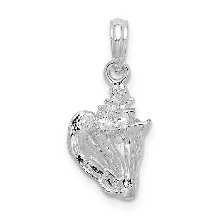 Sterling Silver Polished 3D Conch Pendant TreasureFineJewelers Necklaces
