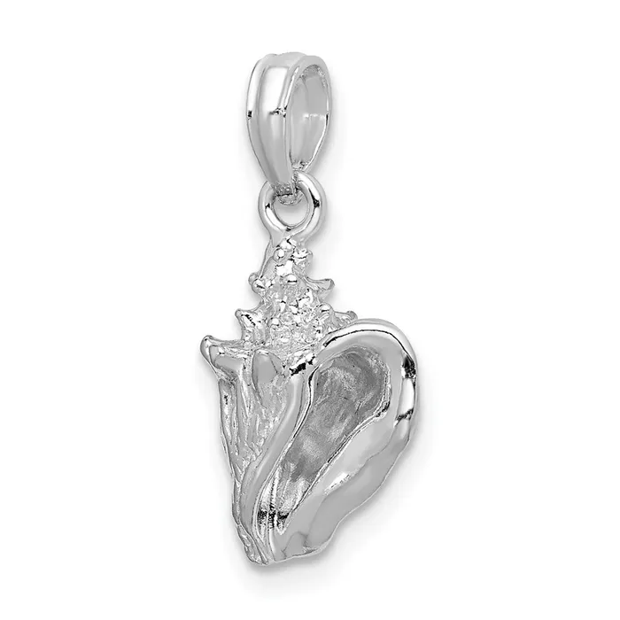 Sterling Silver Polished 3D Conch Pendant TreasureFineJewelers Necklaces