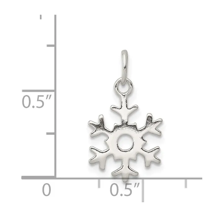 Sterling Silver Polished Snowflake Charm TreasureFineJewelers Rings