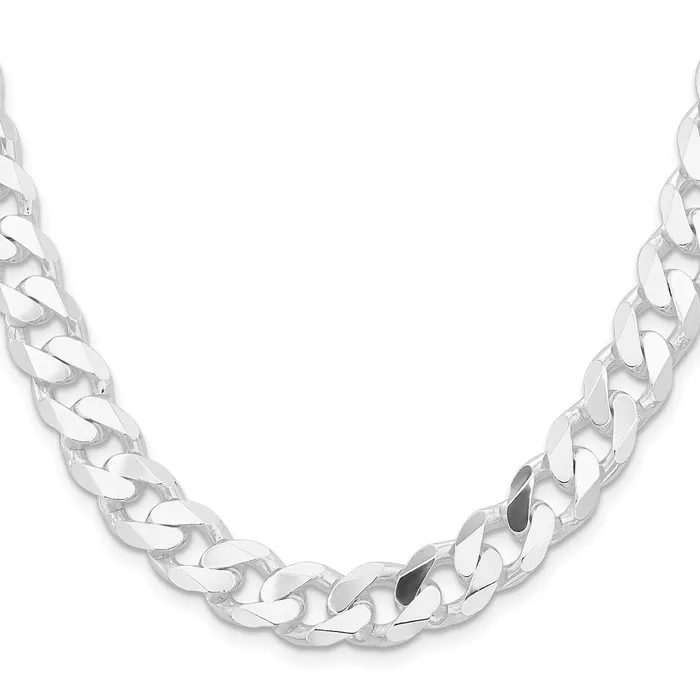 Sterling Silver Rhodiumplated 11mm Curb Chain TreasureFineJewelers Rings