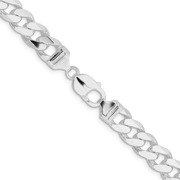 Sterling Silver Rhodiumplated 11mm Curb Chain TreasureFineJewelers Rings