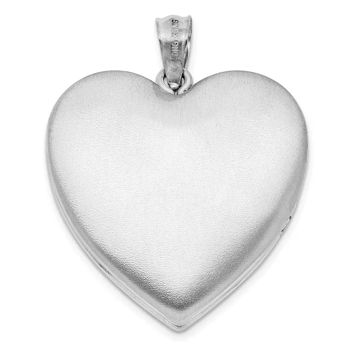 Sterling Silver Rhodiumplated 24mm Plain Ash Holder Heart Locket TreasureFineJewelers Rings
