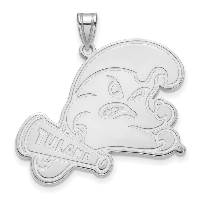 Sterling Silver Rhodiumplated Tulane University Extra Large Pendant TreasureFineJewelers Necklaces Sterling Silver Rhodiumplated Tulane University Extra Large Pendant TreasureFineJewelers Necklaces