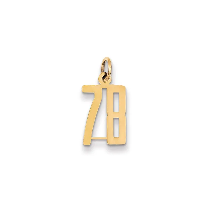 TreasureFineJewelers 14k Small Elongated Number 78 Charm Charm Necklaces TreasureFineJewelers 14k Small Elongated Number 78 Charm Charm Necklaces