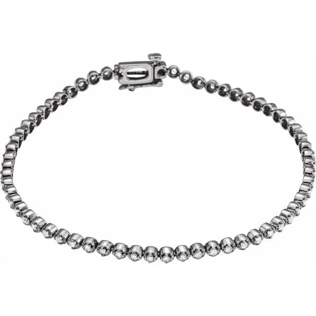 TreasureFineJewelers 14K White 1 CTW Diamond Line Bracelet Bracelets TreasureFineJewelers 14K White 1 CTW Diamond Line Bracelet Bracelets
