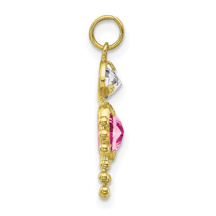 TreasureFineJewelers Charm Necklaces 10k October Boy Birthstone Charm