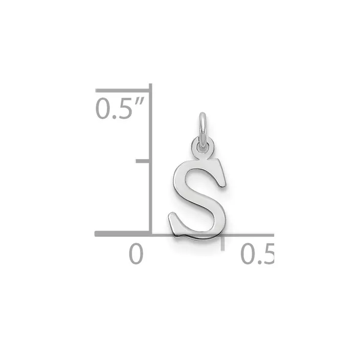TreasureFineJewelers Charm Necklaces 10k White Gold Cutout Letter S Initial Charm