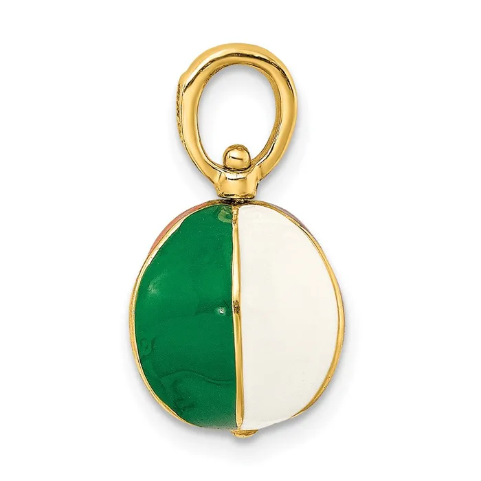 TreasureFineJewelers Charm Necklaces 14K 3D Multi Color Enamel Beach Ball Charm