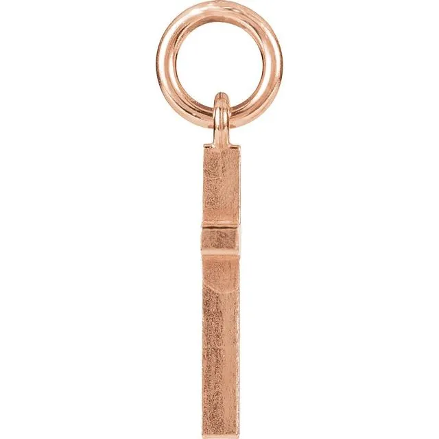 TreasureFineJewelers Charm Necklaces 14K Rose Gold Cross Charm