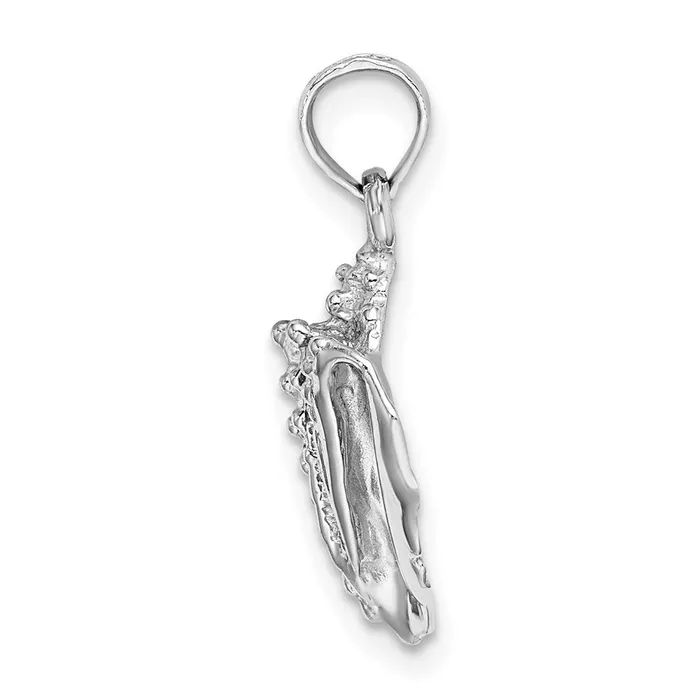TreasureFineJewelers Charm Necklaces 14K White Gold Conch Shell Charm