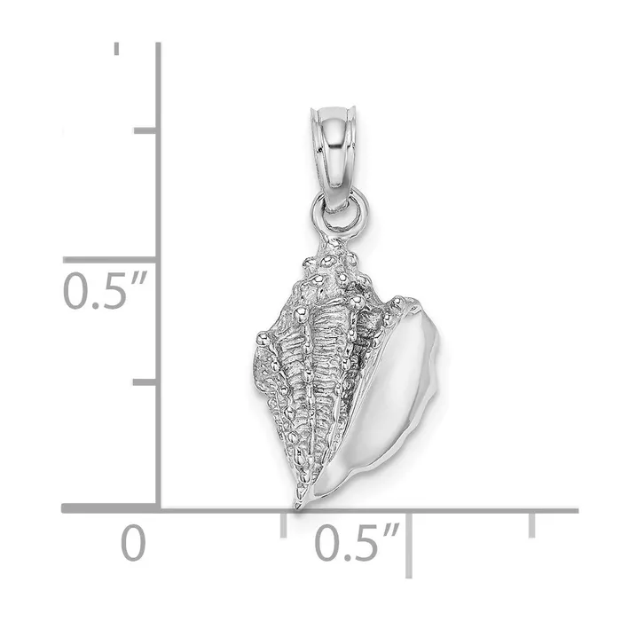 TreasureFineJewelers Charm Necklaces 14K White Gold Conch Shell Charm
