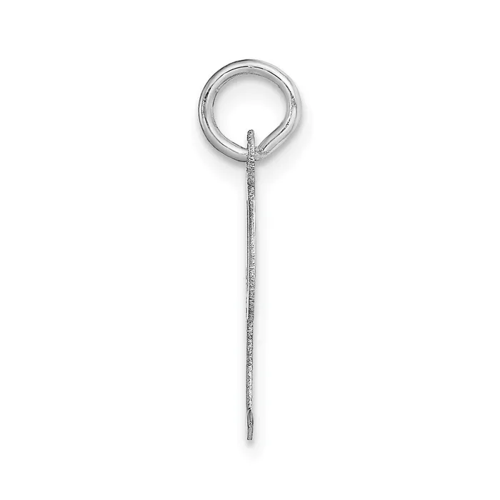 TreasureFineJewelers Charm Necklaces 14k White Gold Medium Script Letter I Initial Charm