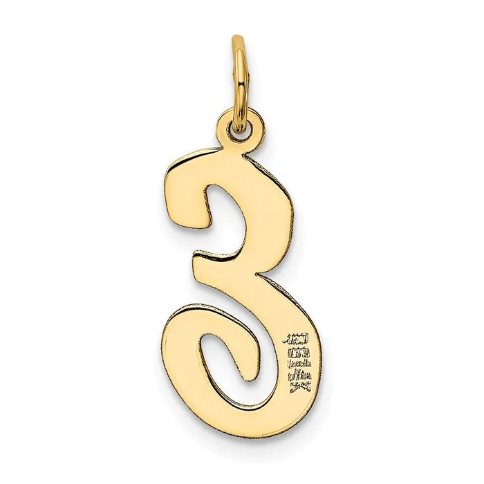 TreasureFineJewelers Charm Necklaces 14k Yellow Gold Large Script Letter E Initial Charm