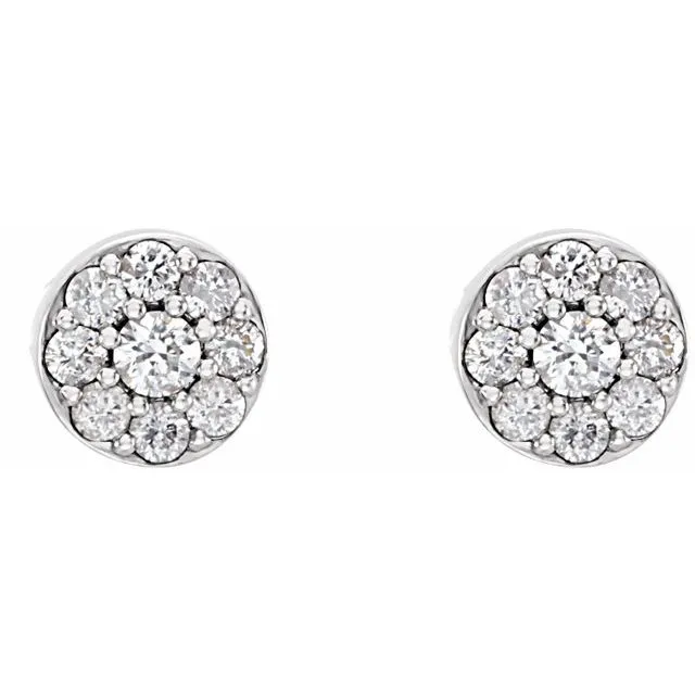 TreasureFineJewelers Earrings 14K White 12 CTW Diamond Earrings