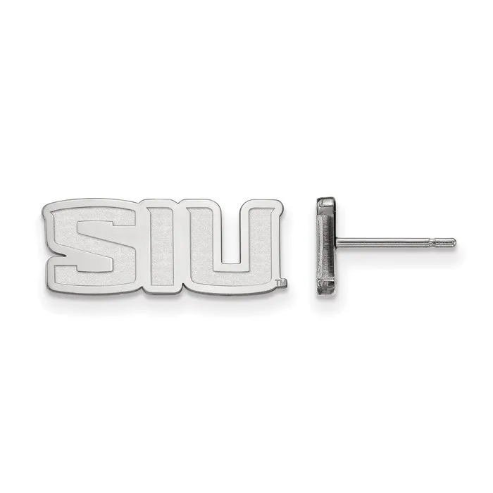 TreasureFineJewelers Earrings Sterling Silver Rhodiumplated Southern Illinois University SIU Extra Small Post Earrings TreasureFineJewelers Earrings Sterling Silver Rhodiumplated Southern Illinois University SIU Extra Small Post Earrings