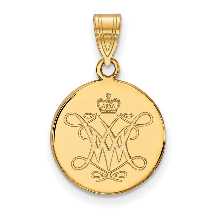 TreasureFineJewelers Necklaces 10k Gold College of William and Mary Medium Disc Pendant TreasureFineJewelers Necklaces 10k Gold College of William and Mary Medium Disc Pendant