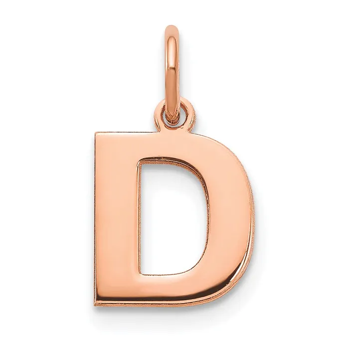 TreasureFineJewelers Necklaces 14k Rose Gold Letter D Initial Pendant