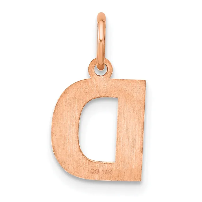 TreasureFineJewelers Necklaces 14k Rose Gold Letter D Initial Pendant