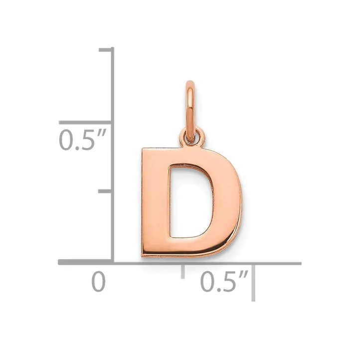 TreasureFineJewelers Necklaces 14k Rose Gold Letter D Initial Pendant